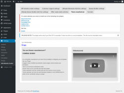 Page screenshot: Settings &rarr; WP Website Creator &rarr; Theme manufacturer