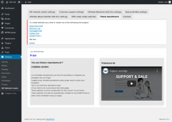 Page screenshot: Settings &rarr; WP Website Creator &rarr; Theme manufacturer