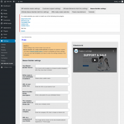 Page screenshot: Settings &rarr; WP Website Creator &rarr; Beaver Builder settings