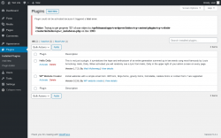 Page screenshot: Plugins &lsaquo; Test site &mdash; WordPress