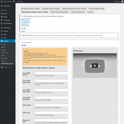 Page screenshot: Settings &rarr; WP Website Creator &rarr; Ultimate Beaver Builder Add Ons settings