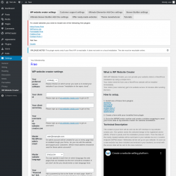 Page screenshot: WP Website Creator &lsaquo; Test site &mdash; WordPress