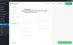 Page screenshot: Social Chat → Analytics
