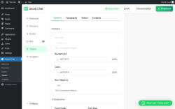 Page screenshot: Social Chat → Theme