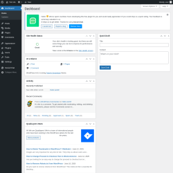 Page screenshot: Dashboard ‹ Test site — WordPress