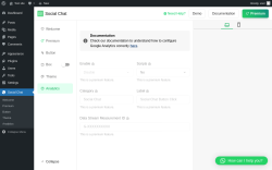 Page screenshot: Social Chat → Analytics