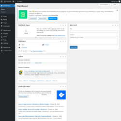 Page screenshot: Dashboard &lsaquo; Test site &mdash; WordPress