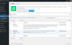 Page screenshot: Plugins &lsaquo; Test site &mdash; WordPress