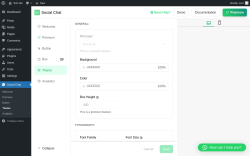 Page screenshot: Social Chat &rarr; Theme