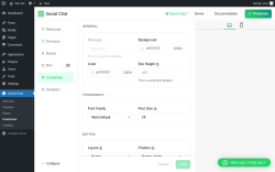 Page screenshot: Social Chat &rarr; Customize