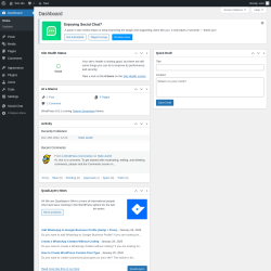 Page screenshot: Dashboard &lsaquo; Test site &mdash; WordPress
