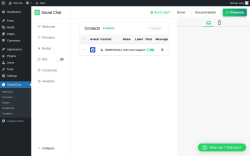 Page screenshot: Social Chat &rarr; Contacts