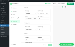 Page screenshot: Social Chat &rarr; Customize