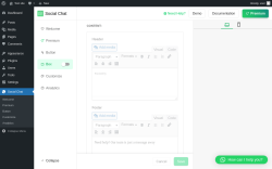 Page screenshot: Social Chat &rarr; Box