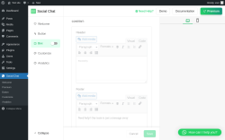 Page screenshot: Social Chat &rarr; Box