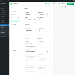 Page screenshot: Social Chat &rarr; Customize