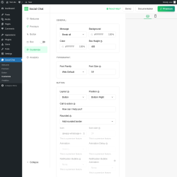 Page screenshot: Social Chat &rarr; Customize