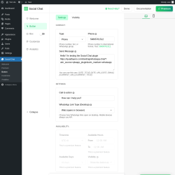 Page screenshot: Social Chat &rarr; Button