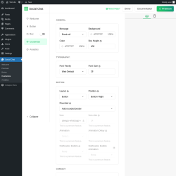 Page screenshot: Social Chat &rarr; Customize
