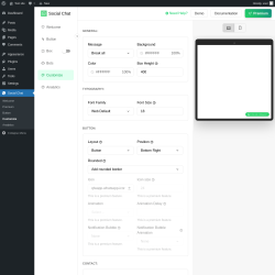 Page screenshot: Social Chat &rarr; Customize
