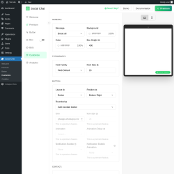 Page screenshot: Social Chat &rarr; Customize
