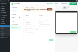 Page screenshot: Social Chat &rarr; Analytics