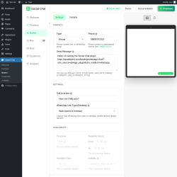Page screenshot: Social Chat &rarr; Button