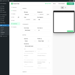 Page screenshot: Social Chat &rarr; Customize