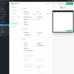 Page screenshot: Social Chat &rarr; Customize