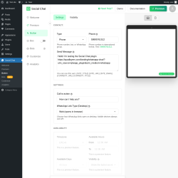 Page screenshot: Social Chat &rarr; Button