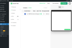 Page screenshot: Social Chat &rarr; Contacts