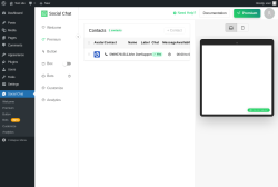 Page screenshot: Social Chat &rarr; Contacts