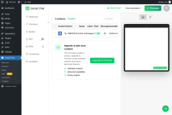 Page screenshot: Social Chat &rarr; Contacts