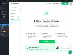 Page screenshot: Social Chat &rarr; Bots Beta