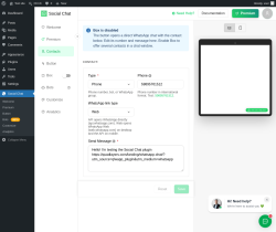 Page screenshot: Social Chat &rarr; Contacts