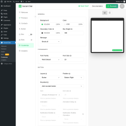 Page screenshot: Social Chat &rarr; Customize