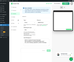 Page screenshot: Social Chat &rarr; Contacts