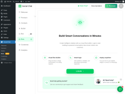 Page screenshot: Social Chat &rarr; Bots Beta