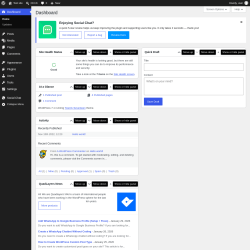 Page screenshot: Dashboard &lsaquo; Test site &mdash; WordPress