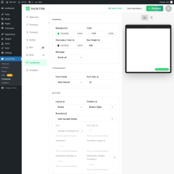 Page screenshot: Social Chat &rarr; Customize