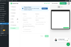 Page screenshot: Social Chat &rarr; Analytics