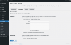 Page screenshot: Settings → Wiki-Tooltips → Error Handling