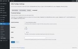 Page screenshot: Settings → Wiki-Tooltips → Thumbnails