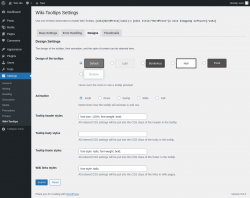 Page screenshot: Settings → Wiki-Tooltips → Designs