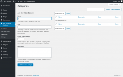 Page screenshot: WP Youtube Gallery &rarr; Categories