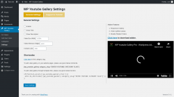 Page screenshot: WP Youtube Gallery &rarr; Settings