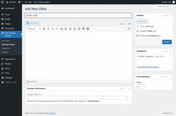 Page screenshot: WP Youtube Gallery &rarr; Add New Video