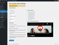 Page screenshot: WP Youtube Gallery &rarr; Settings