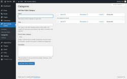 Page screenshot: WP Youtube Gallery &rarr; Categories