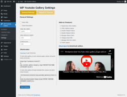 Page screenshot: WP Youtube Gallery &rarr; Settings